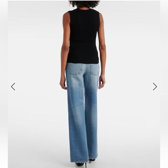 New VERONICA BEARD Sid ribbed-knit sweater top Black Sleeveless XS - Picture 5 of 12